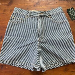 Vintage Ralph Lauren high waist pinstripe shorts. Never worn, with tags